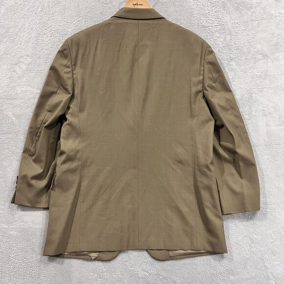 Joseph Abboud Blazer Jacket Men's 42R Super 110s‎ Wool Khaki Brown - Picture 2 of 12